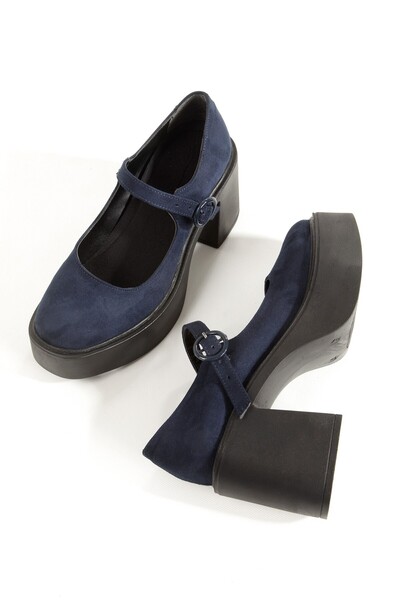 Modabuymus Παπούτσια με χαμηλό τακούνι - Ναυτικό μπλε - Ψηλά τακούνια (10 cm ...