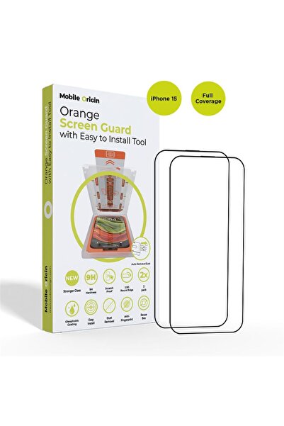 Mobile Origin Πορτοκαλί Προστατευτικό Οθόνης iPhone 15 με εύκολο εφαρμογέα, σ...