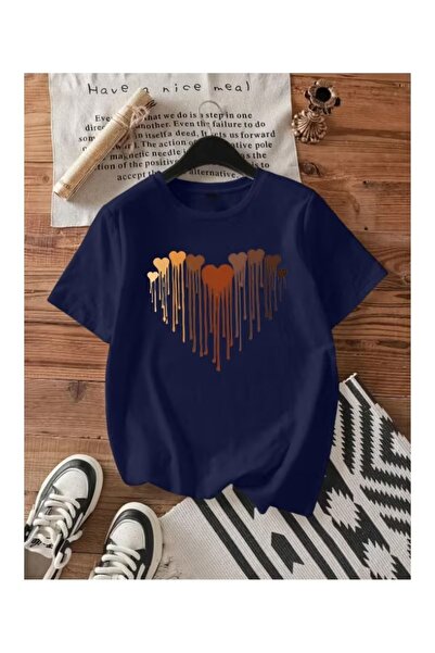 EYAX MODA Fluid Leopard Hearts Oversize Tee / T-Shirt