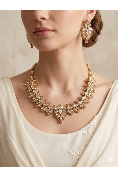 Hayalperest boncuk Crystal Stone Velina Model Evening Dress Necklace Stylish ...