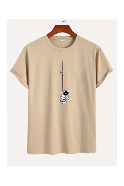 EYAX MODA Astronaut Printed Unisex Oversize T-Shirt / T-Shirt