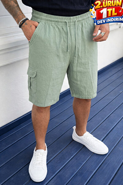 DAMGA JEANS Σορτς - Πράσινο - Ελαστικό