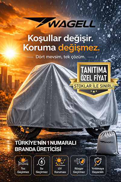 Budge Motosiklet Brandası Ekstra Kalın Kumaş Su Geçirmez Toz-Güneş Korumalı M...