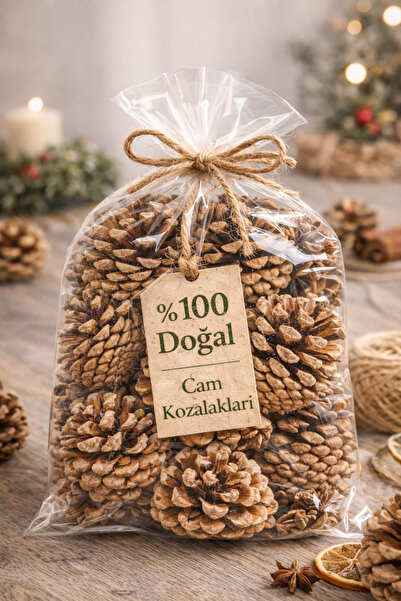 EMENS %100 Doğal Çam Kozalağı 15 Adet – Dekoratif & Hobi Kullanımına Uygun