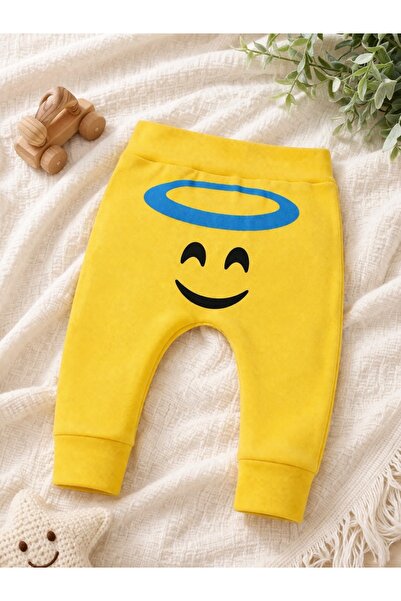 Pure Boutique Κίτρινα βρεφικά βαμβακερά παντελονάκια με άνετο σχέδιο αγγελάκι...