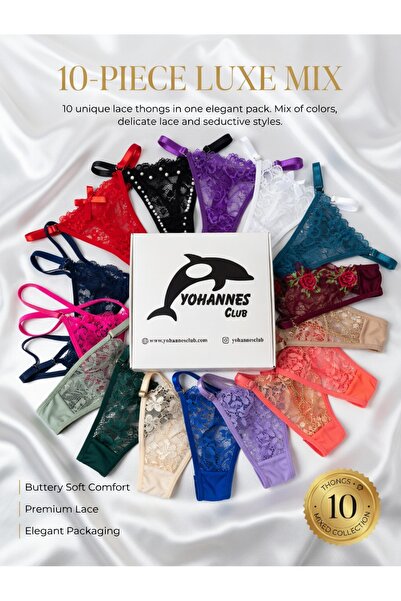 Yohannes Club Γυναικείο Σετ Τανγκά 5 τεμαχίων, Μικτά Χρώματα, Κουτί Τανγκά με...