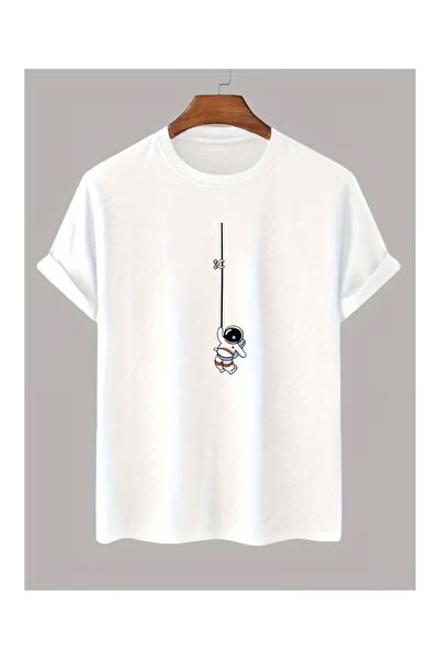 EYAX MODA Astronaut Printed Unisex Oversize T-Shirt / T-Shirt