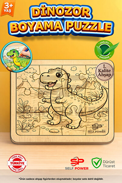 Self Power AHŞAP PUZZLE BOYAMALAR HEM BOYAMA HEM PUZZLE