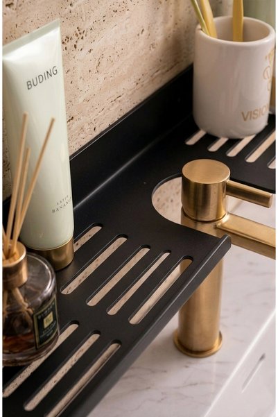 Işıl Concept Bathroom Sink Shelf, Bathroom Organizer, Behind Sink Shelf, Toothbrush, Soap, Shampoo Rack