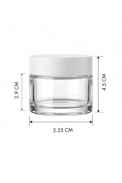 Milea 1 Adet Beyaz Kapaklı Parlak Beyaz Cam Lip Sleeping Krem Kozmetik El Bakım Seyahat Kavanozu 50 ML