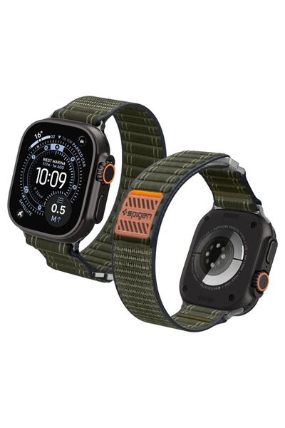 Spigen Υφασμάτινο λουράκι (με αυτοκόλλητο κλείσιμο), πράσινο - για Apple Watc...