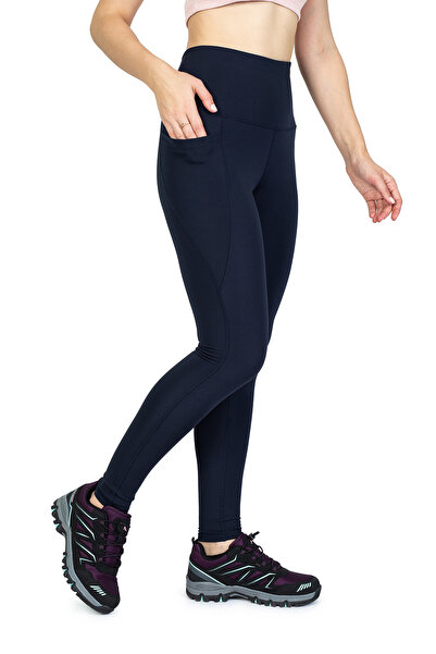 The Step Sports Step Nova Navy Blue Αθλητικό κολάν με τσέπες, ψηλόμεσο, από μ...