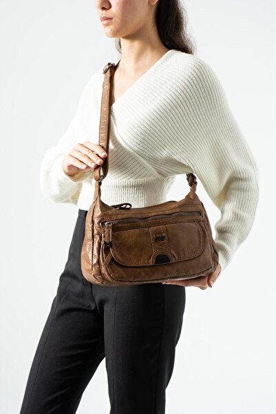 Baginn Γυναικεία τσάντα αγγελιαφόρου από δέρμα που πλένεται, καθημερινή, με λ...