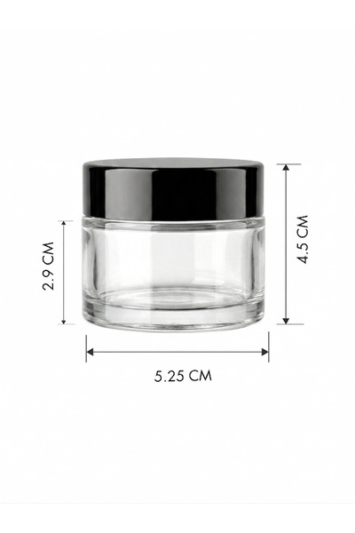 Milea 1 Adet Siyah Kapaklı Parlak Beyaz Cam Lip Sleeping Krem Kozmetik El Bakım Seyahat Kavanozu 50 ML