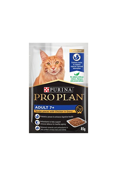 Pro Plan طعام القطط البالغة من بورينا بنكهة الدجاج في المرق - 85 جرام