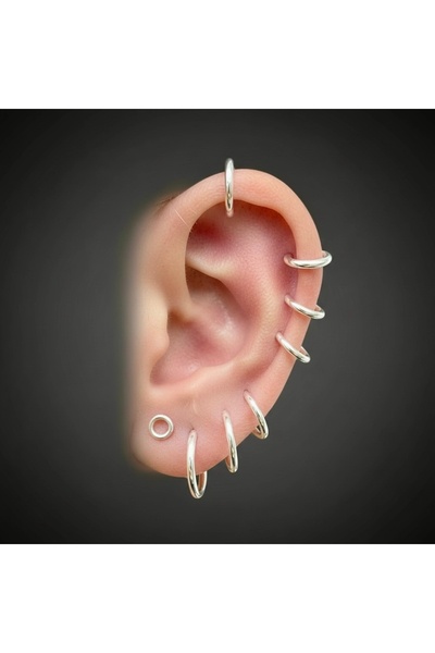 GLSVM Tam Tur Halka Piercing - Helix | Tragus | Kıkırdak - 316L Paslanmaz Cer...