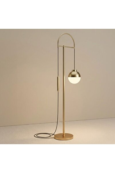 Majestic Home Goldi Glamorous Modern Gold Floor Lamp with Glass Globe Shade –...