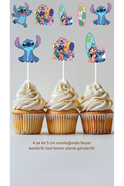 Sinek Kupası Tasarım Lilo ve Stitch Konsept Kürdanlı Cupcake Süsü Doğum Günü ...