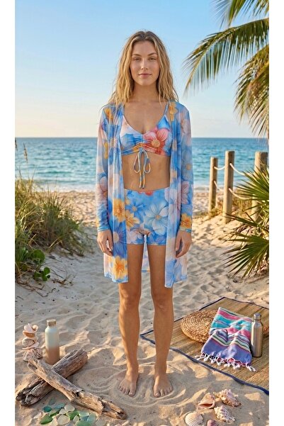 CN Καλοκαιρινό γυναικείο σετ μπικίνι με σορτς 2026, σετ 3 τεμαχίων