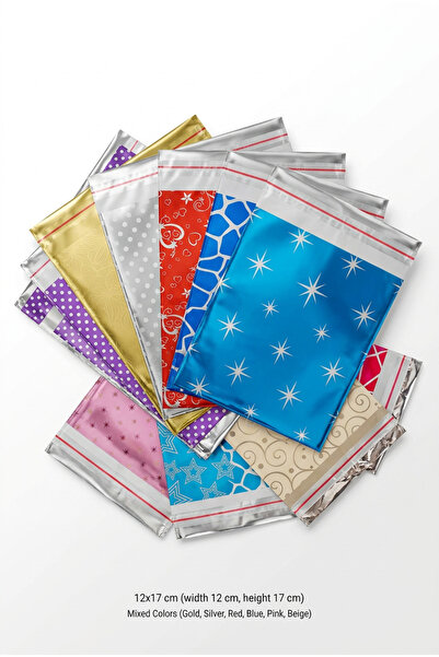 Home Kendinden Yapışkanlı Metalize Hediye Paketi Poşeti 12X17 cm 100 adet