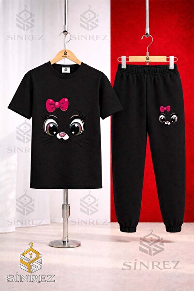 SİNREZ Set de trening unisex pentru copii CAT EYE PMBE KRDL cu imprimeu