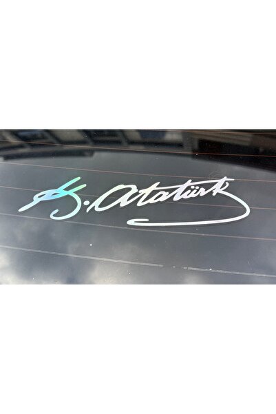 PRİME Concept Kemal Atatürk imzası 6x21 cm , kalın puntolu Hologram oto sticker