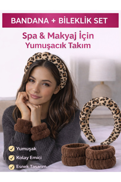 SheMask Saç Bandanası Taç Saç Bandı Saç Aksesuarları Makyaj Tacı Havlu Bilekl...