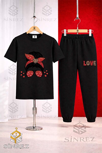 SİNREZ Unisex Kids' T-Shirt with Glasses Red Leopard Pattern Printed T-Shirt ...