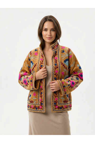 OEM Χειροποίητα κεντημένο βαμβακερό βελούδινο σακάκι Ενιαίο Μέγεθος