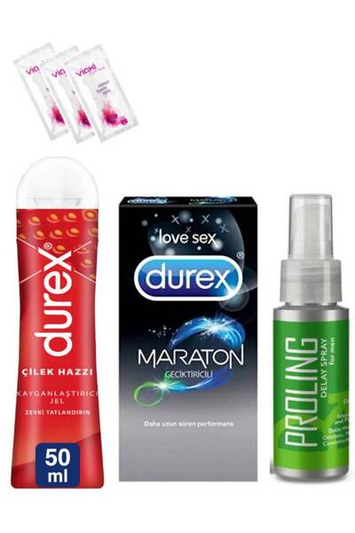 Durex Play Çilek Hazzı Kayganlaştırıcı 5'li Maraton Geciktiricili Prezervatif...