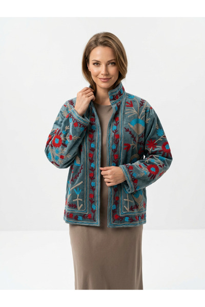 OEM Χειροποίητα κεντημένο βαμβακερό βελούδινο σακάκι Ενιαίο Μέγεθος