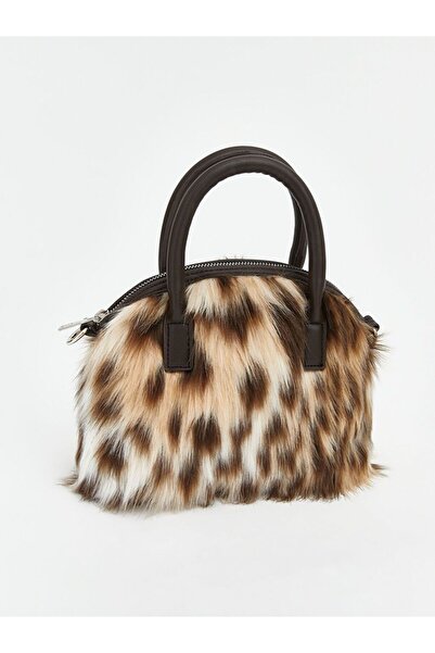 LC Waikiki Lcw Accessories Leopard Patterned Women's Fur Shoulder Bag