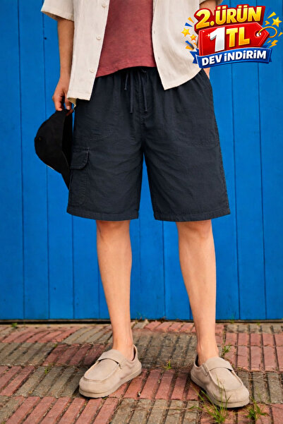 DAMGA JEANS Σορτς - Μαύρο - Ελαστικό