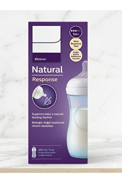 Lilnestore PhilipsAvent Natural Response Erkek Bebek Mavi Biberon 1+ 260 Ml/9oz