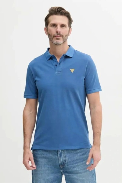 Guess SS BASIC GD POLO Erkek Lacivert T-shirt F5GP00K9WF1-G7T2