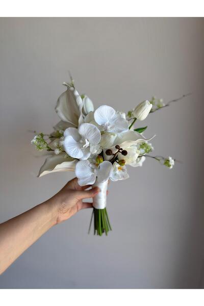 Pure baby handmade Orkide kale gala gelin çiçeği ve damat yakalığı