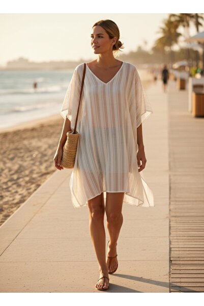 MAVERA BEACH & HOME WEAR Vazo Model Bej Pareo