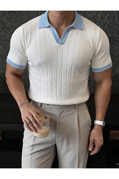 Buteks Ανδρικό Milk White Classic Casual T-Shirt με κανονική εφαρμογή και λαι...