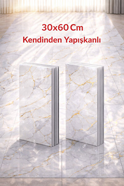 UKAB DEKOR 30X60 Cm Kendinden Yapışkanlı Gold Dekoratif Esnek Köpük Katmanlı ...