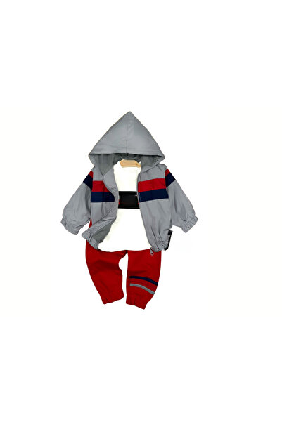HEKİ Baby & Kid Baby Boy Suit with Striped Details and Raincoat