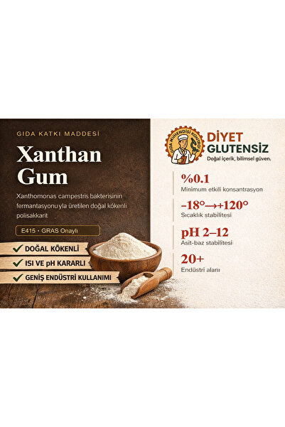 Diyet Glutensiz Glutensiz Ksantan(xanthan gum) Gam(Sakızı) 500 GRAM
