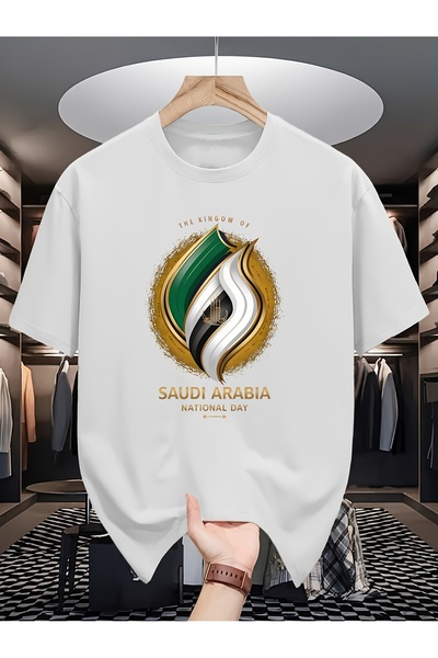 yiou trendy clothing تي شيرت اليوم الوطني السعودي للرجال
