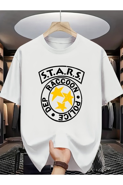 yiou trendy clothing تي شيرت رجالي رمادي داكن بأكمام قصيرة وياقة دائرية بتصمي...