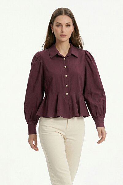 Rays Μπλούζα με μανίκια μπαλόνι και βολάν 0095