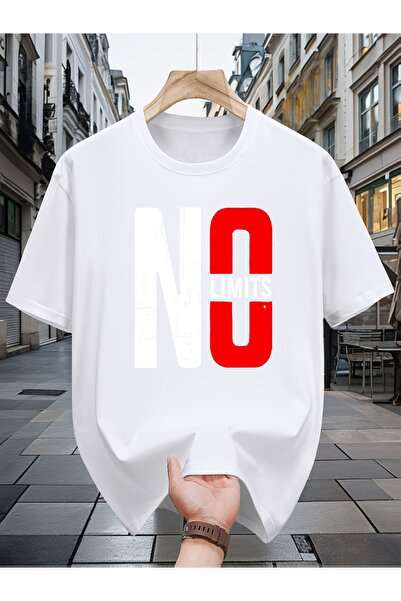 yiou trendy clothing تي شيرت رجالي مطبوع بشعار "NO" أحمر لافت للنظر.
