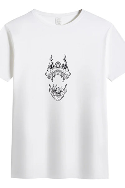 barsdepo Tricou cu imprimeu cu model craniu RAGE, calitate PREMIUM, unisex pe...