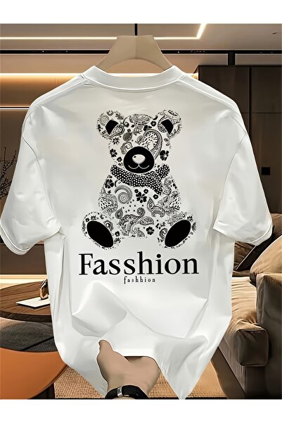 yiou trendy clothing تي شيرت مطبوع عليه شعار العلامة التجارية بأكمام قصيرة_46