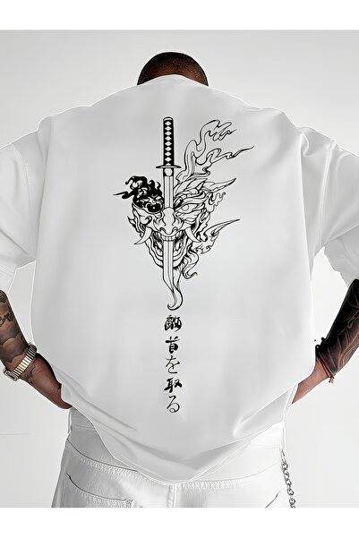yiou trendy clothing تي شيرت رجالي بأكمام قصيرة مع طباعة حروف يابانية وتصميم ...