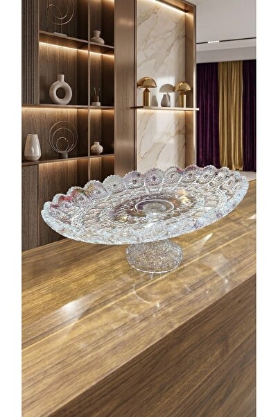 LUXURY Elegant and Classy Glass Fruit Serving Bowl with a Width of 23cm and a...