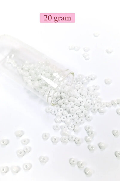 Generic Brand Bulky Glass Sand Beads Large Size (6/0) 4 mm - 20 Grams - Snow ...